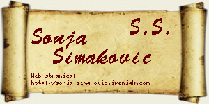 Sonja Simaković vizit kartica